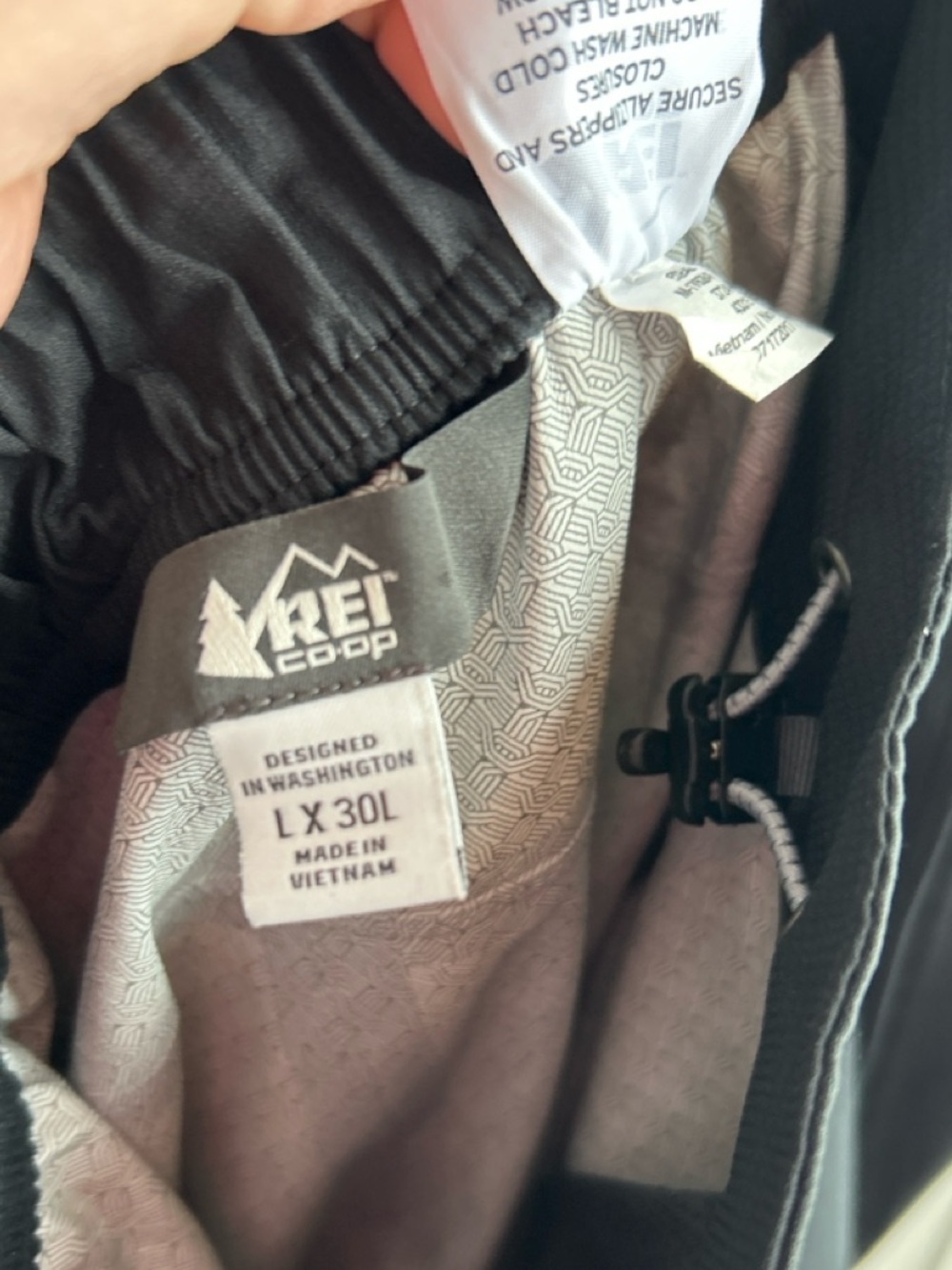 REI Co-op Peak Hiking Pants Men’s Large 30L Black Lightweight Trail Outdoor - Picture 5 of 16